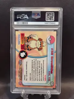 2000 TOPPS CHROME POKEMON T.V. #58 GROWLITHE PSA 9 - Image 2