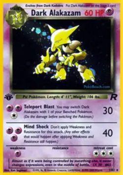 Team Rocket Dark Alakazam - 1/82 - Holo Rare - 1st Edition x1 Light Play Pokemon - Image 1