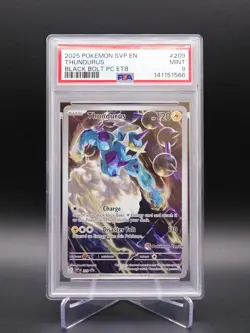 PSA 9 Mint Thundurus (Pokemon Center Exclusive) 2025 Black Star Promo SVP-EN 209 - Image 1