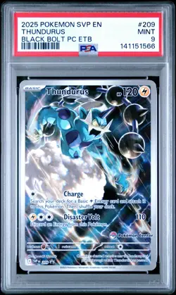 PSA 9 Mint Thundurus (Pokemon Center Exclusive) 2025 Black Star Promo SVP-EN 209 - Image 2