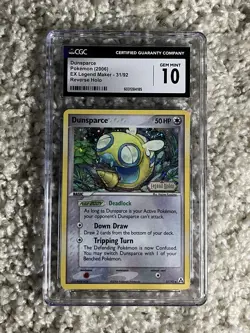 Dunsparce CGC 10 Pokemon 2006 EX Legend Maker Reverse Holo Stamped Swirl POP 16 - Image 5