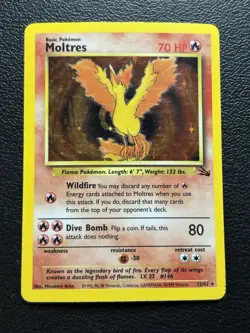 Moltres 12/62 Fossil Holo Pokemon TCG MP - Image 1