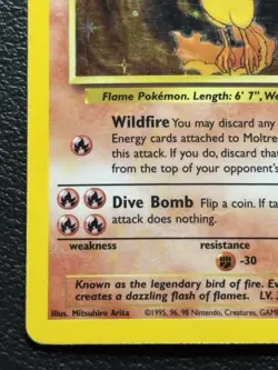 Moltres 12/62 Fossil Holo Pokemon TCG MP - Image 4