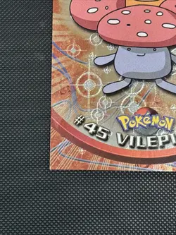 1999 Topps Pokemon Series 1 Vileplume #45 Holo Black Logo LP Imprinted Stars - Image 2
