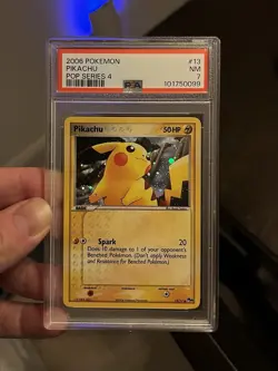 Pikachu PSA 7 Pokemon 2006 POP Series 4 #13/17 Cosmos Holo Low POP 15 - Image 4