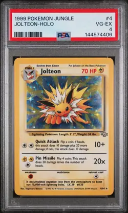 1999 POKEMON JUNGLE #4 JOLTEON-HOLO PSA 4 - Image 1