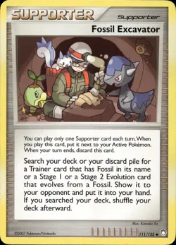 Fossil Excavator 111/123 Uncommon DP Mysterious Treasures Pokemon - Image 1