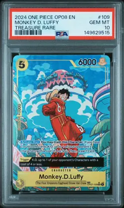2024 One Piece Two Legends Monkey.D.Luffy Treasure Rare #OP07-109 PSA 10 - Image 1