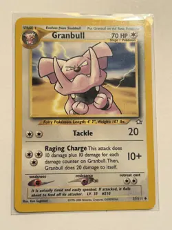 Granbull - Neo Genesis Set - 37/111 - Uncommon - Pokemon Card - Unlimited NM TCG - Image 1