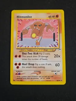 Pokemon TCG Hitmonlee Card #42/105 Neo Destiny Unlimited Uncommon LP Vintage - Image 1