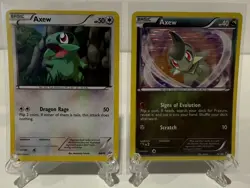 Pokemon Axew 2 Card Lot Black and White Promo #BW10 Holo, #12/20 holo LP - Image 1