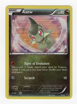 Pokemon Axew 2 Card Lot Black and White Promo #BW10 Holo, #12/20 holo LP - Image 2