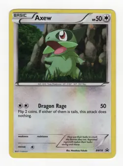 Pokemon Axew 2 Card Lot Black and White Promo #BW10 Holo, #12/20 holo LP - Image 4