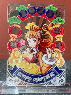 One Piece Anime Collectable Trading Die Cute Metal Card Nami New Year Edition - Image 1