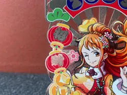 One Piece Anime Collectable Trading Die Cute Metal Card Nami New Year Edition - Image 5