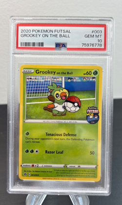2020 PSA 10 Grookey on the Ball Pokemon Futsal 003/005 UK Exclusive Card - Image 1