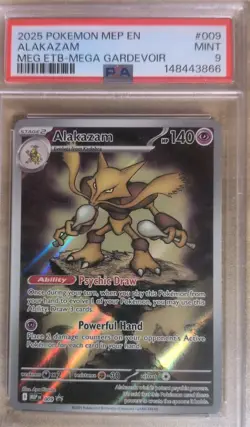 Pokemon Alakazam TCG Black Star Promo Card 9/25 Mega Evolution PSA 9 - Image 1