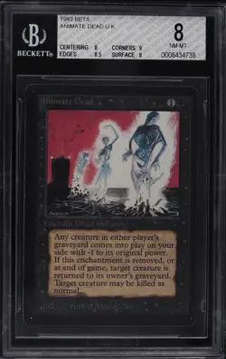 MTG 1993 LEB Limited Edition BETA BGS 8 NM/M Animate Dead (8/9/8.5/8) - Image 1