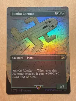 MTG Magic the Gathering Jumbo Cactuar Foil Borderless Final Fantasy NM - Image 1