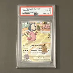Pokemon TCG: 2024 Chansey 187/167 Sv06: Twilight Masquerade Holo PSA 10 - Image 1