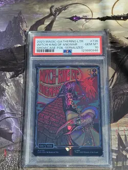 MTG PSA 10 Lord Of The Rings Witch-King Of Angmar Serialized 87/100 Foil M 736 - Image 2