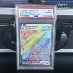 Pokemon TCG Blaziken VMAX Rainbow Rare Card Chilling Reign 200/198 Psa 10 - Image 1