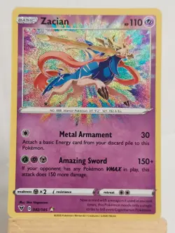Pokemon TCG Amazing Rare Zacian #082/185 Vivid Voltage - Image 1