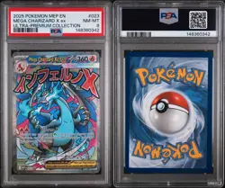 2025 POKEMON MEP EN-ME BLACK STAR PROMO #023 MEGA CHARIZARD X EX PSA 8 - Image 3
