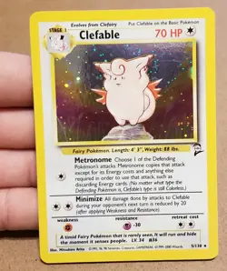 Pokemon TCG Clefable 5/130 ☆ Holo Rare Base Set 2 VINTAGE NM/LP - Image 1
