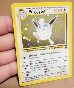Pokemon TCG Wigglytuff 19/130 ☆ HOLO W/Swirl 🌀 Base Set 2 Vintage LP - Image 2