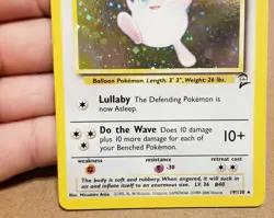 Pokemon TCG Wigglytuff 19/130 ☆ HOLO W/Swirl 🌀 Base Set 2 Vintage LP - Image 5