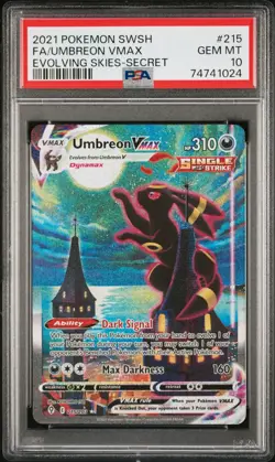 2021 POKEMON SWORD & SHIELD EVOLVING SKIES SECRET FULL ART/UMBREON VMAX PSA 10 - Image 1