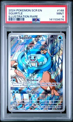 2024 POKEMON SCR EN-STELLAR CROWN ILLUSTRATION RARE #148 SQUIRTLE PSA 9 - Image 1
