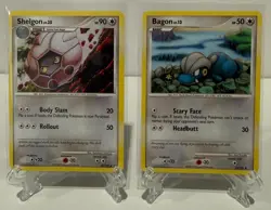 2008 Pokemon Shelgon 50/100 & Bagon 53/100 Diamond & Pearl Stormfront LP - Image 1