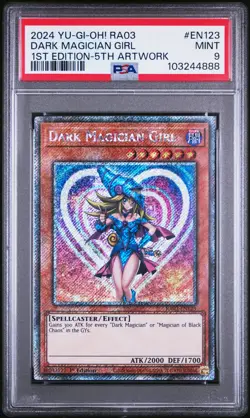 2024 YU-GI-OH! RA03-QUARTER CENTURY BONANZA #EN123 DARK MAGICIAN GIRL PSA 9 - Image 1