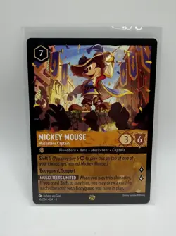 Disney's Lorcana Mickey Mouse Musketeer Captain #16/204 Non-Foil Legendary - Image 1