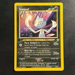 Pokemon Vintage First Edition Rare Sneasel Neo Genesis Card 25/111 WotC 2000 - Image 1