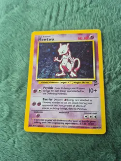 Pokemon Base 2 Set Mewtwo 10/102 Unlimited Holo Rare Card MP Vintage WOTC - Image 2