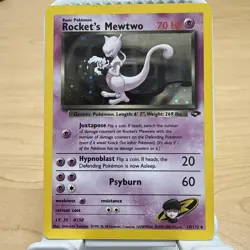 Rocket's Mewtwo 14/132 Holo Rare Gym Challenge Pokemon Card MP - Image 1
