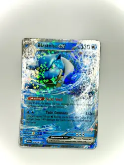 Pokemon Card Blastoise EX 009/165 MEW EN Scarlet & Violet 151 Double Rare NM - Image 1