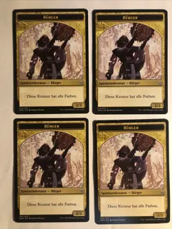 4x Mtg War Of The Sparks Burger Token EX/NM Magic The Gathering - Image 1