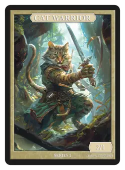 Cat Warrior Token Givememana Tokens Series 2 Magic the Gathering MTG - Image 1