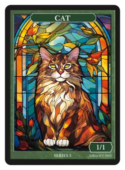 Cat Stained Glass Token Givememana Tokens Magic the Gathering - Image 1