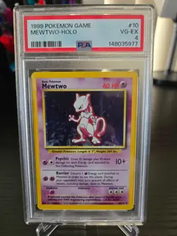 1999 POKEMON GAME BASE SET MEWTWO HOLO 10/102 PSA 5 VG-EX - Image 1