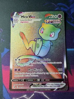Pokemon Card Mew VMAX Rainbow Secret Rare Holo Fusion Strike 268/264 NM - Image 1