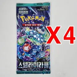 4+4 PACKS 151+Stellar Crown Pokemon TCG Cards Booster NEW Factory Sealed KOREAN - Image 3