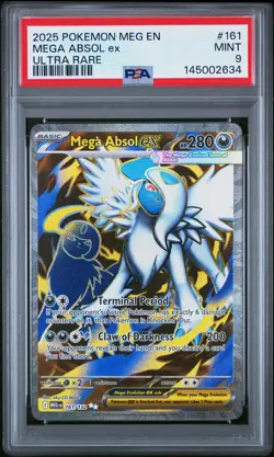 2025 POKEMON MEG EN-MEGA EVOLUTION ULTRA RARE #161 MEGA ABSOL EX PSA 9 - Image 1
