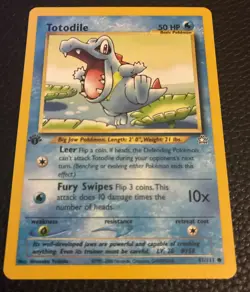 Totodile 81/111 1st Edition Common Neo Genesis Pokemon Card - LP - Image 1