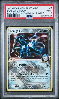 2009 POKEMON PLATINUM CROSSHATCH-2009 POKEMON LEAGUE #7 DIALGA G-HOLO PSA 9 - Image 1