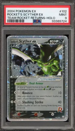 Pokemon Rocket's Scyther ex EX Team Rocket Returns Holo Rare #102 PSA 9 Mint - Image 1